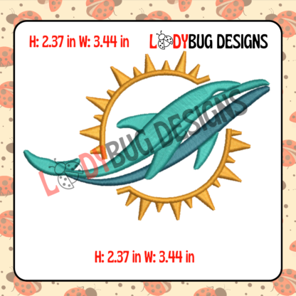 NEW VINTAGE MIAMI DOLPHINS Embroidery Design - Image 2