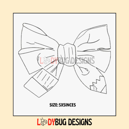 Pencil Bow Applique Embroidery Design