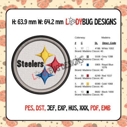 Pittsburgh Steeler Hat Embroidery Design - Image 3