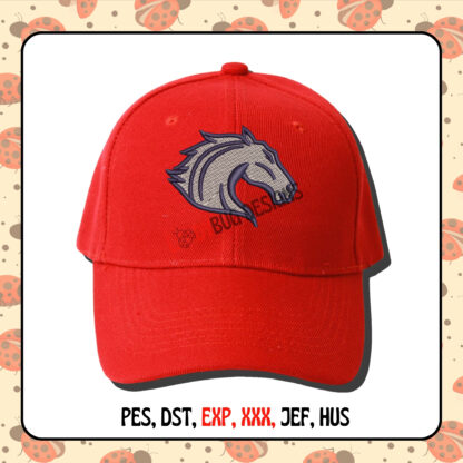 Horse Face Hat Machine Embroidery Design, fully digitized, ready for download, and compatible with all major embroidery machines