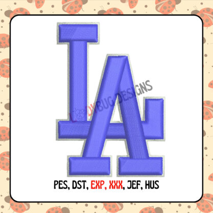 LA Hat Embroidery Design, perfect for customizing hats, fully digitized for high-quality stitching