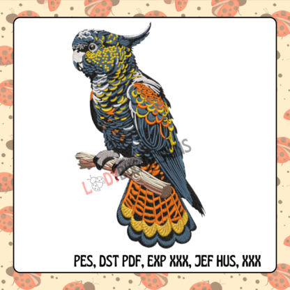 colorfulparrotembroidery, machinedigitizeddesign, parrotstitching, embroiderydesigns, digitizedembroidery, theladybugdesigns, embroiderydownload