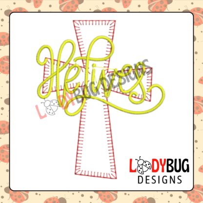 Shop The Ladybug Designs' Cross Embroidery Design, perfect for faith-inspired garments, accessories, and decor. Available for instant download and easy to stitch.