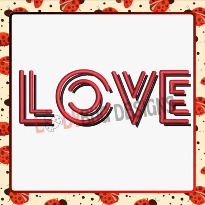 Celebrate love with The Ladybug Designs' Love Embroidery Design. This elegant and timeless design is perfect for personalizing apparel, home décor, and gifts. Crafted with precision for smooth stitching, it’s compatible with PES, DST, JEF, EXP, HUS, XXX, PDF, and VP3 formats, ensuring easy use on all embroidery machines.